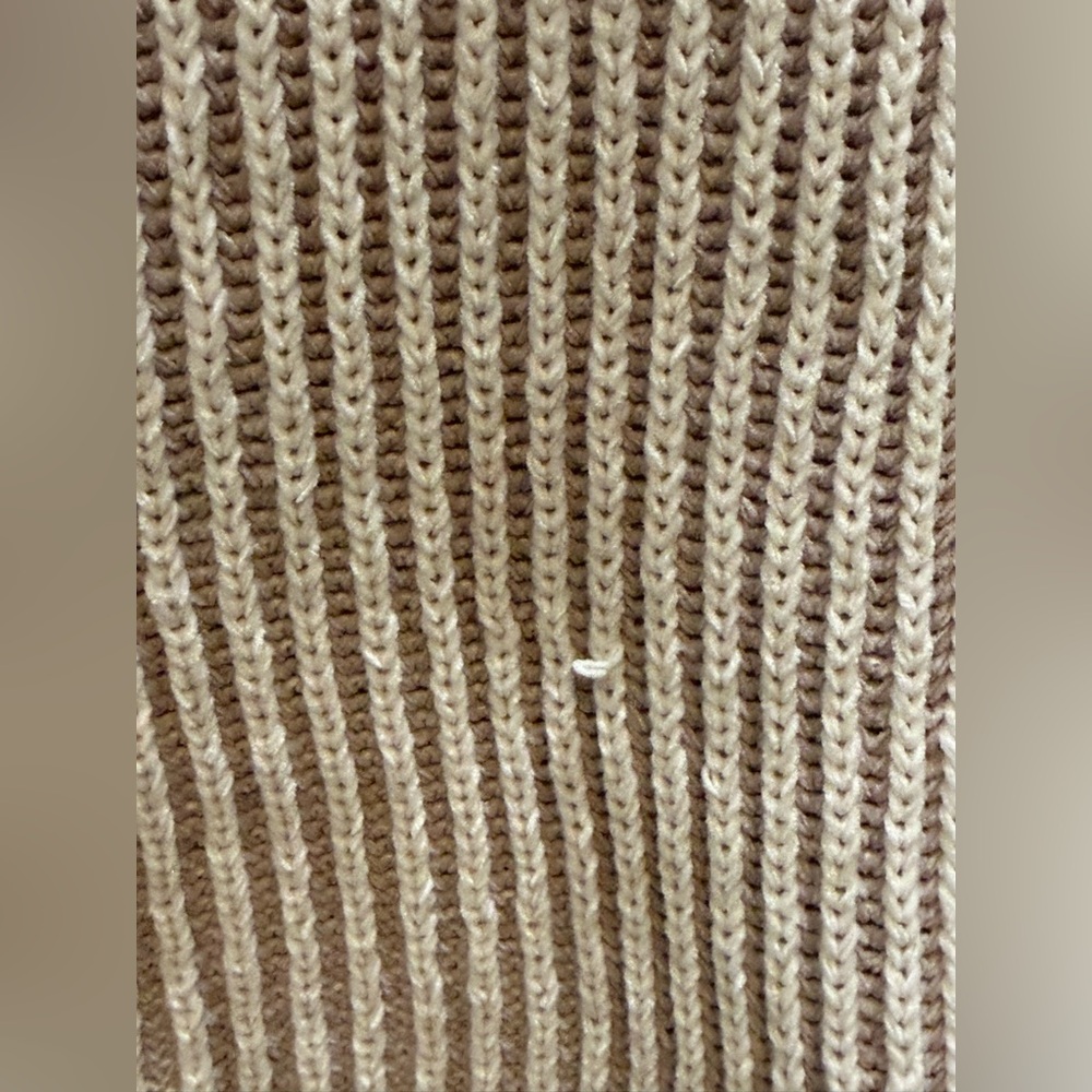 Altar’d State. Alison Matte Chenille Pullover. Taupe/Cream. Size Medium. - Picture 9 of 9